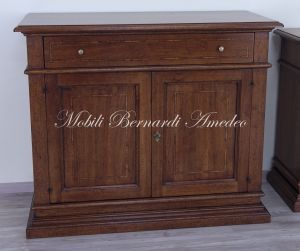 Credenza in legno massello di noce arte povera da 120 cm